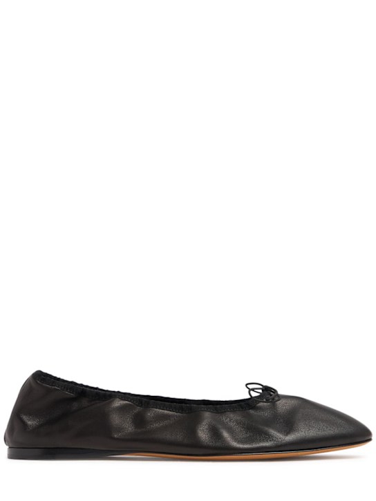 The Row: 10mm Hereditas leather ballerina flats - Black - women_0 | Luisa Via Roma