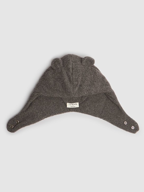 1 + IN THE FAMILY: Cotton blend padded hat w/ear appliqués - Grey - kids-boys_1 | Luisa Via Roma