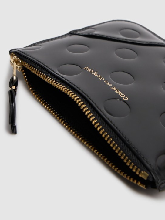 Comme des Garçons Wallet: Dot embossed leather wallet - Black - women_1 | Luisa Via Roma