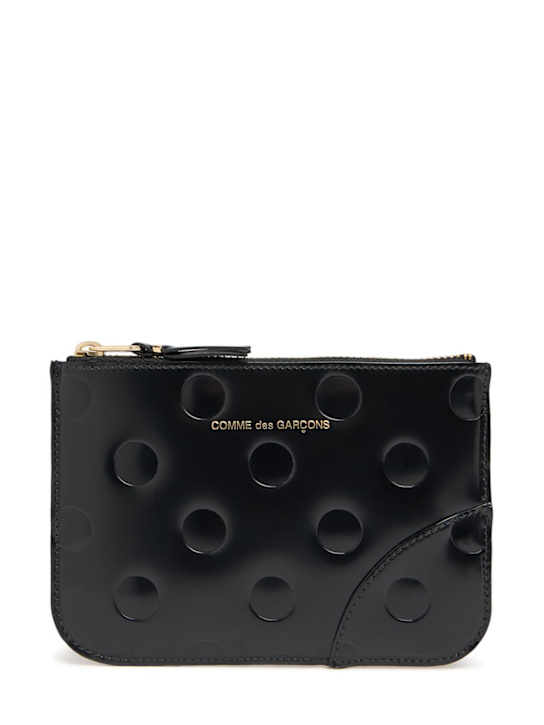 Comme des Garçons Wallet: Dot embossed leather wallet - Black - women_0 | Luisa Via Roma