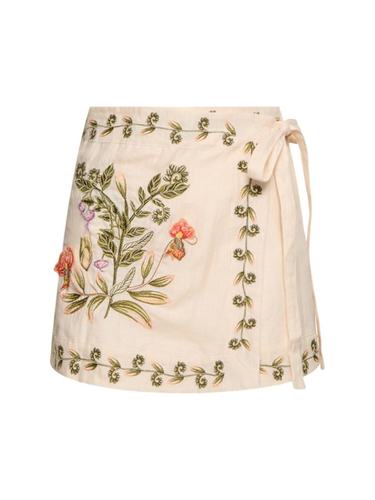 Agua By Agua Bendita: Luna linen mini skirt - women_0 | Luisa Via Roma