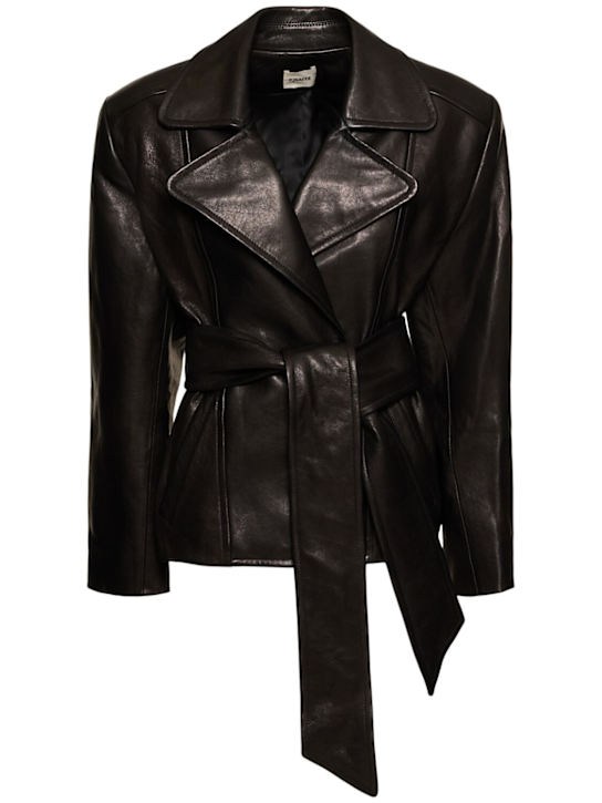 Khaite: Dolores leather jacket - women_0 | Luisa Via Roma