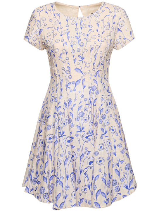 Agua By Agua Bendita: Pupe printed linen mini dress - women_0 | Luisa Via Roma