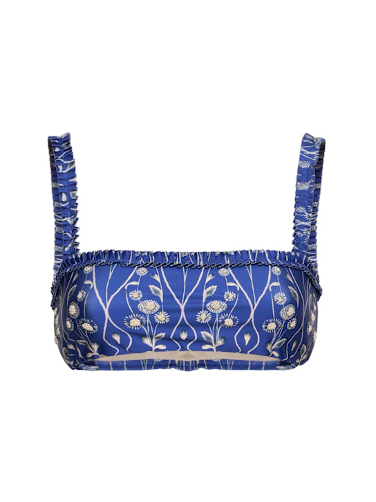 Agua By Agua Bendita: Haut de bikini imprimé Olmo - Bleu/Multi - women_0 | Luisa Via Roma