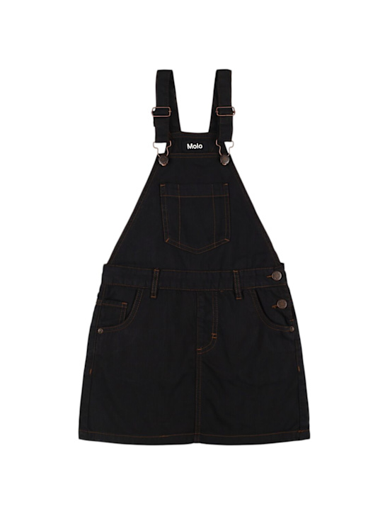 Molo: Cotton blend denim overall dress - kids-girls_0 | Luisa Via Roma