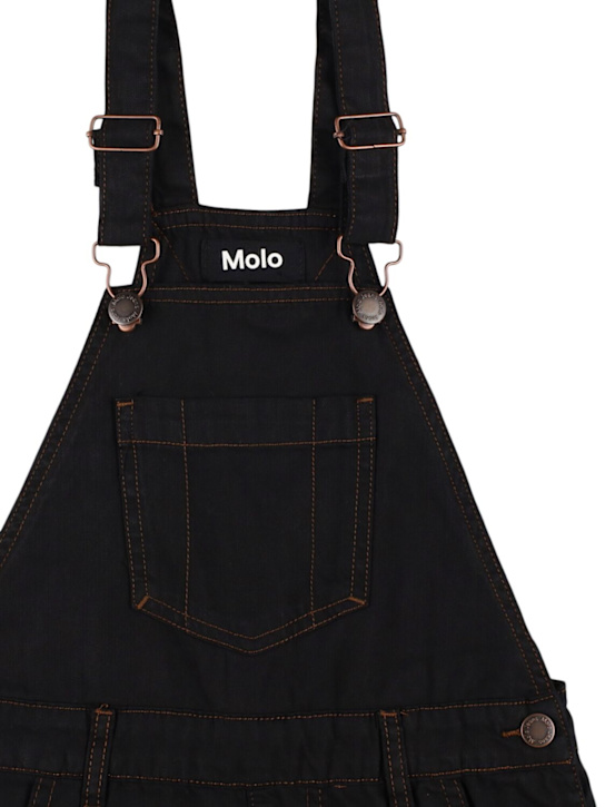 Molo: Cotton blend denim overall dress - kids-girls_1 | Luisa Via Roma