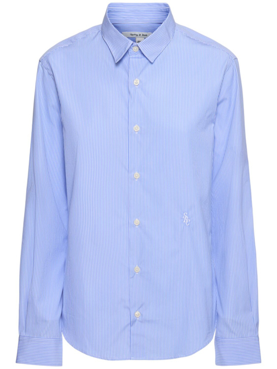 Sporty & Rich: SRC embroidered shirt - Light Blue - women_0 | Luisa Via Roma