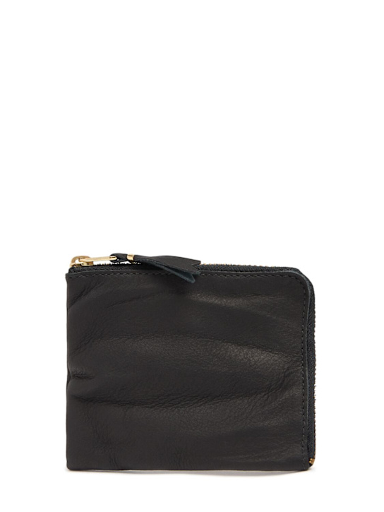 Comme des Garçons Wallet: Washed leather zip wallet - women_0 | Luisa Via Roma