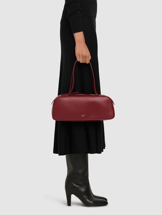 Khaite: Simona smooth leather shoulder bag - Oxblood - women_1 | Luisa Via Roma