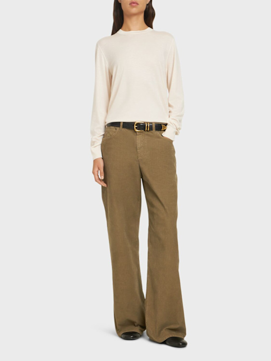 The Row: Hover wool knit crewneck sweater - White - women_1 | Luisa Via Roma