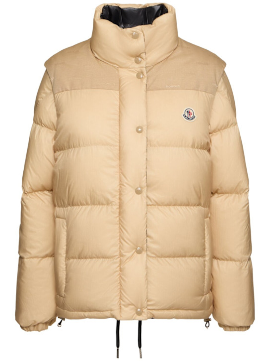 Moncler: Verone down jacket - Beige/Black - women_0 | Luisa Via Roma