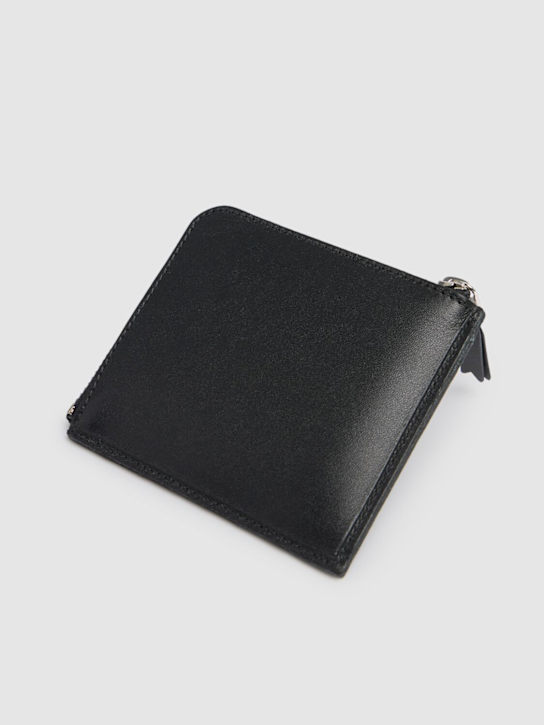 Comme des Garçons Wallet: Eyelet leather zip wallet - Black - women_1 | Luisa Via Roma