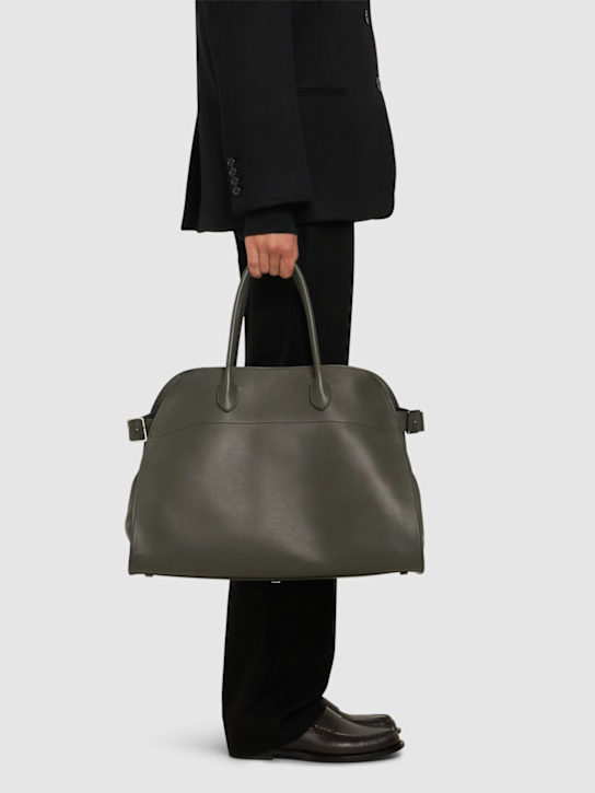 The Row: Soft Margaux 17 saddle leather tote bag - women_1 | Luisa Via Roma