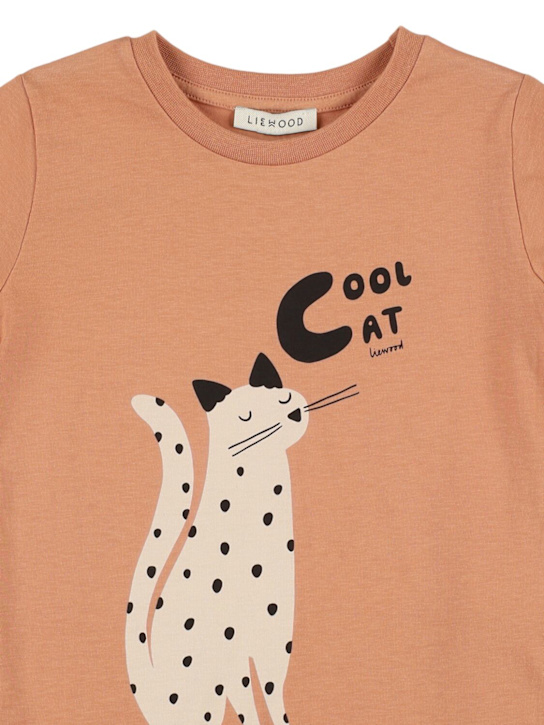 Liewood: Printed organic cotton t-shirt - Pink - kids-girls_1 | Luisa Via Roma
