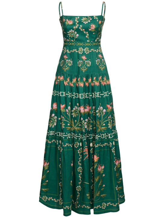 Agua By Agua Bendita: Lima printed linen long dress - women_0 | Luisa Via Roma
