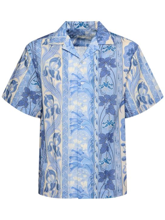 Etro: Printed cotton short sleeve shirt - men_0 | Luisa Via Roma