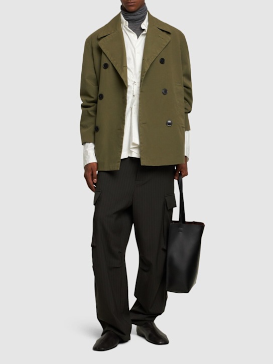 Dries Van Noten: Razel water-repellent cotton short coat - Khaki - men_1 | Luisa Via Roma