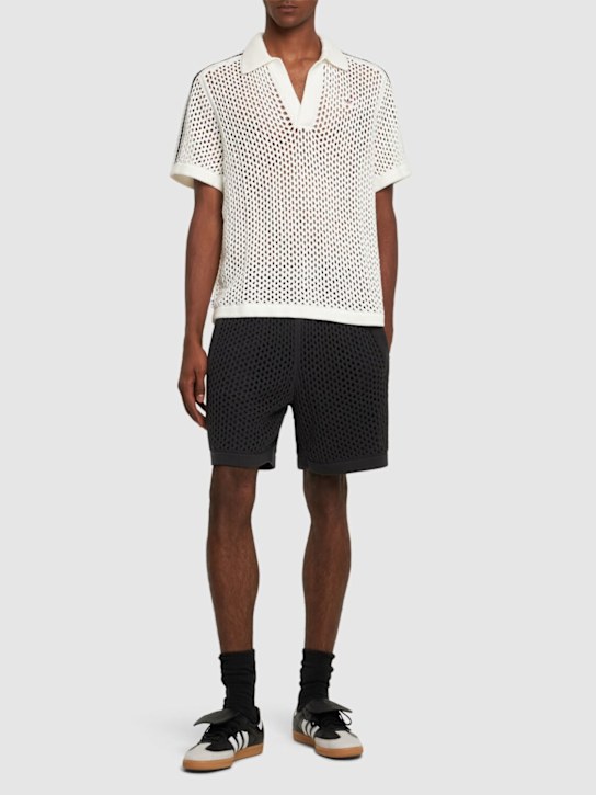 adidas Originals: Clot C open knit polo - men_1 | Luisa Via Roma