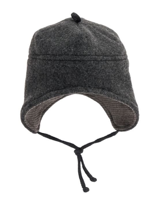 1 + IN THE FAMILY: Wool blend hat w/laces - kids-boys_0 | Luisa Via Roma