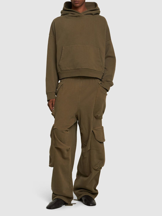 Entire Studios: Heavy Hood washed cotton hoodie - Military Green - men_1 | Luisa Via Roma