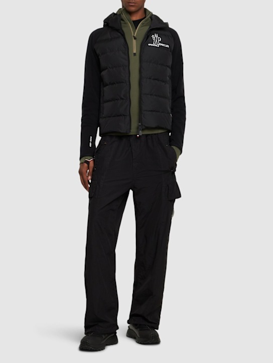 Moncler Grenoble: Polartec tech blend down zip-up cardigan - men_1 | Luisa Via Roma