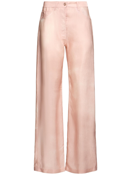 Acne Studios: Cupro twill wide pants - women_0 | Luisa Via Roma
