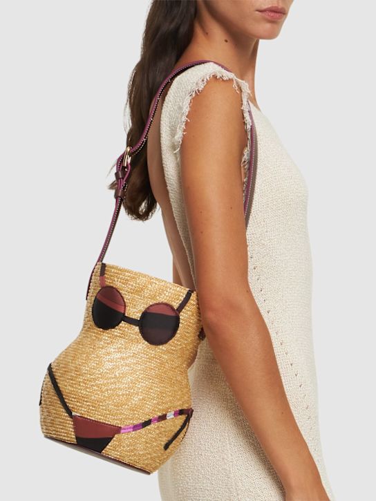Pucci: Puccinella straw & twill bag - women_1 | Luisa Via Roma