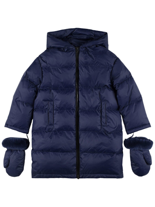 Yves Salomon Enfant: フーデッドロングダウンジャケット - kids-boys_0 | Luisa Via Roma