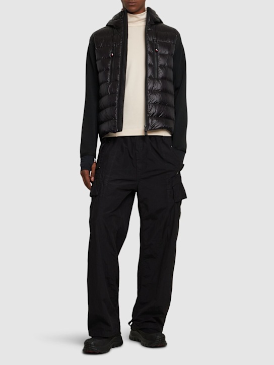 Moncler Grenoble: Nylon & tech zip-up down cardigan - men_1 | Luisa Via Roma