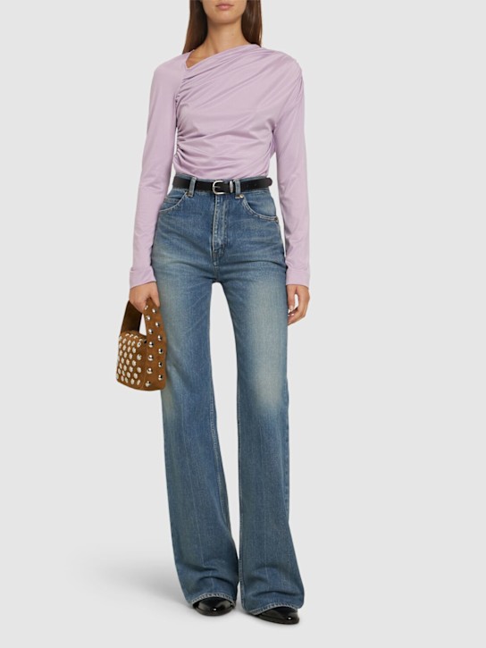 Victoria Beckham: Fluid アシンメトリードレープジャージートップ - women_1 | Luisa Via Roma