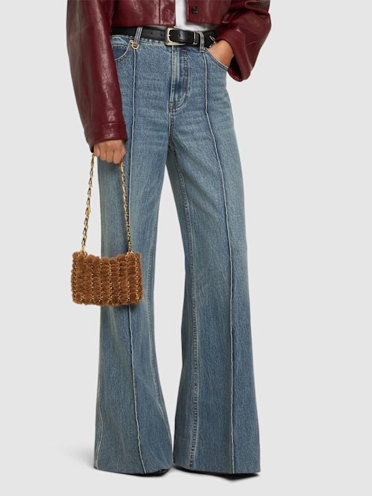 Rabanne: Sac à main shearling shoulder bag - women_1 | Luisa Via Roma