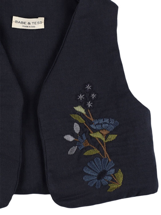 Babe & Tess: Talita コットンベスト - ブルー - kids-girls_1 | Luisa Via Roma