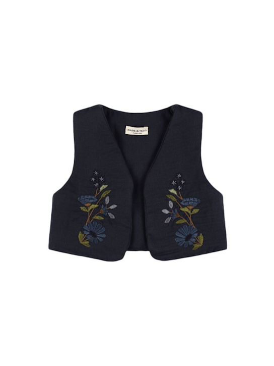 Babe & Tess: Talita コットンベスト - ブルー - kids-girls_0 | Luisa Via Roma