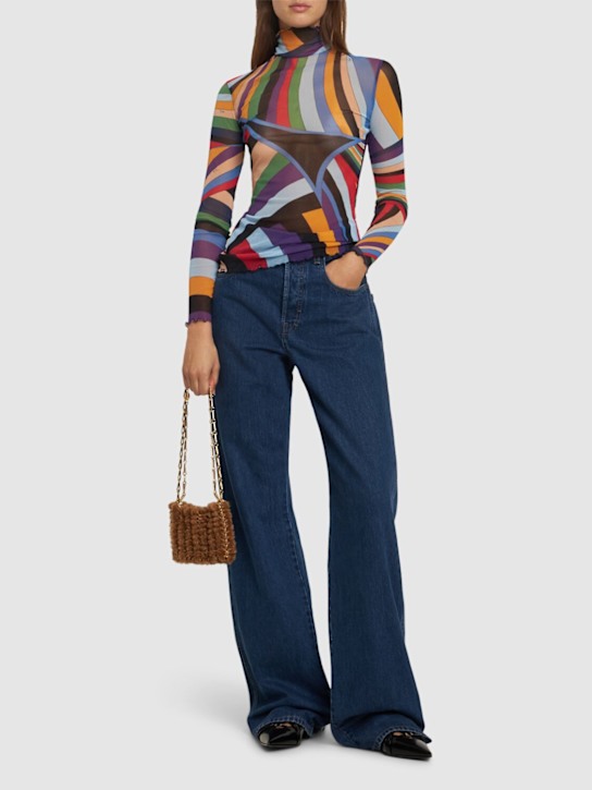 Pucci: Printed sheer long sleeve top - women_1 | Luisa Via Roma