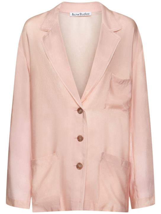 Acne Studios: Shiny cupro twill pajama jacket - women_0 | Luisa Via Roma