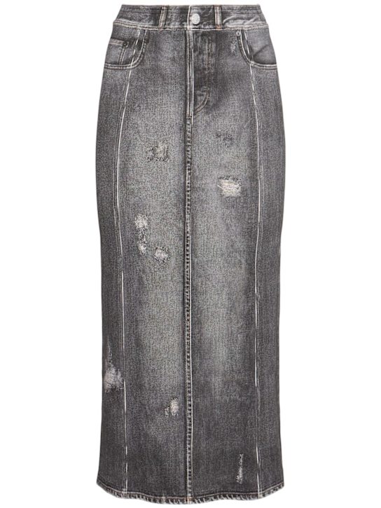 Acne Studios: Printed stretch cotton midi skirt - women_0 | Luisa Via Roma