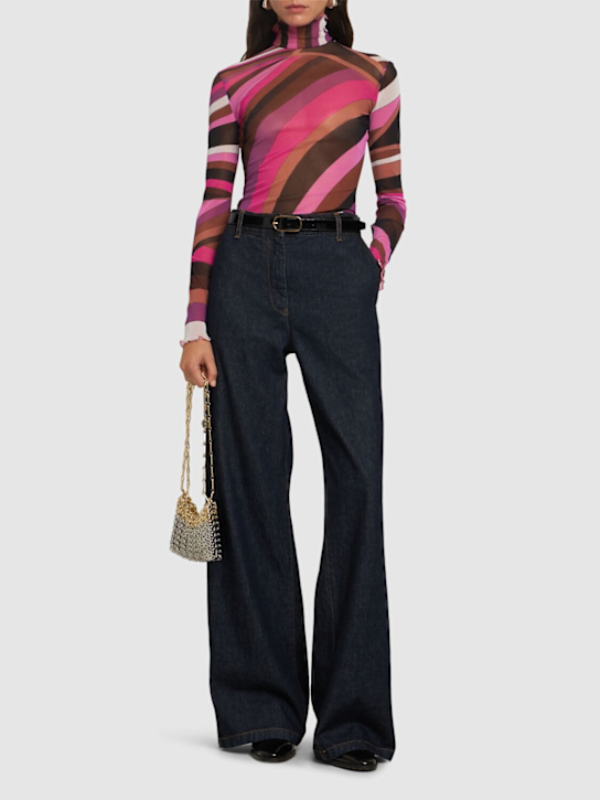 Pucci: Printed sheer long sleeve top - women_1 | Luisa Via Roma