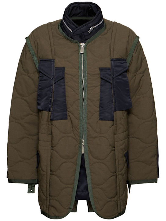 Sacai: Quilted rip stop jacket - women_0 | Luisa Via Roma