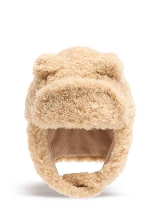 Jellymallow: Poly teddy hat w/ear appliqués - kids-boys_0 | Luisa Via Roma
