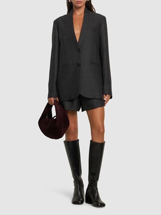 Forte_forte: Wool herringbone sartorial blazer - women_1 | Luisa Via Roma