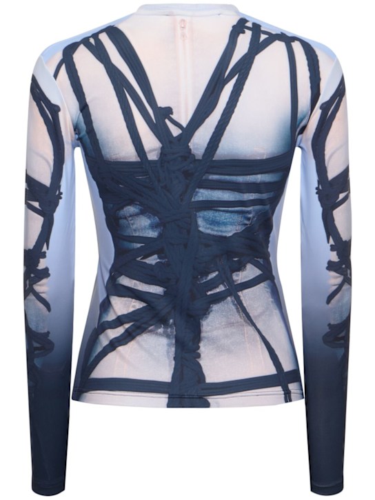 Y/PROJECT: Bondage print jersey fitted top - Multicolor - women_4 | Luisa Via Roma