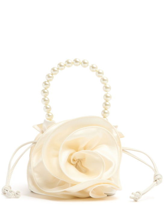 Magda Butrym: Magda satin & leather top handle bag - Cream - women_0 | Luisa Via Roma