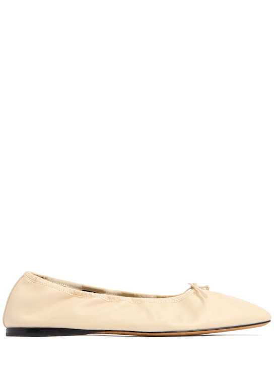 The Row: 10mm Hereditas leather ballerina flats - Toile - women_0 | Luisa Via Roma