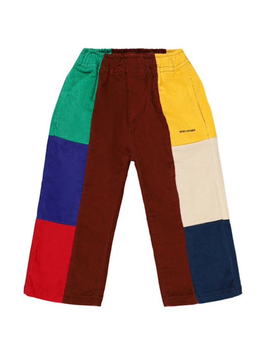 Bobo Choses: Color block cotton blend corduroy pants - kids-girls_0 | Luisa Via Roma