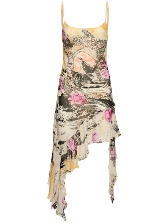 Acne Studios: Printed viscose crepe mini dress - women_0 | Luisa Via Roma