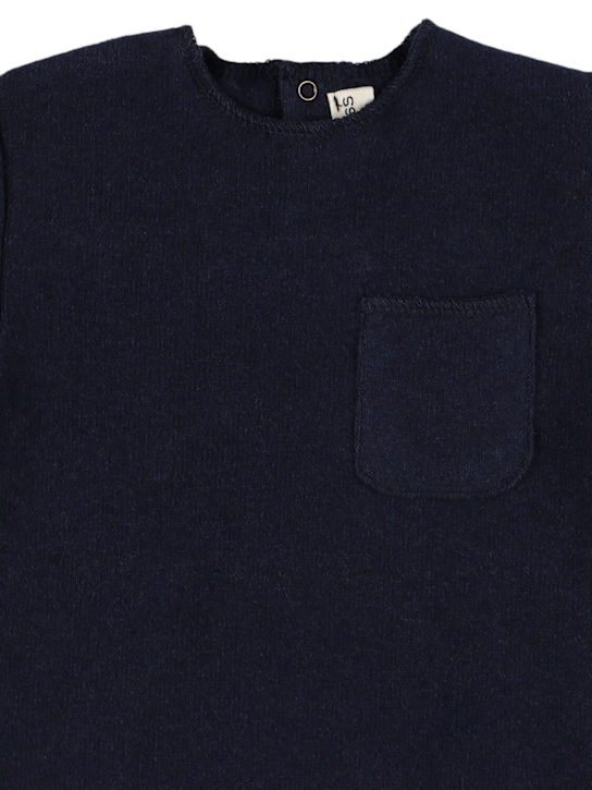 Babe & Tess: Basic コットンブレンド長袖トップ - ブルー - kids-girls_1 | Luisa Via Roma