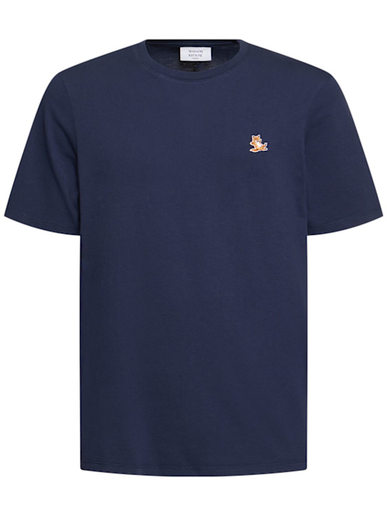Maison Kitsuné: Chillax fox patch regular t-shirt - men_0 | Luisa Via Roma