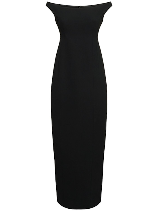 Toteme: Curved off-the-shoulder crepe long dress - women_0 | Luisa Via Roma