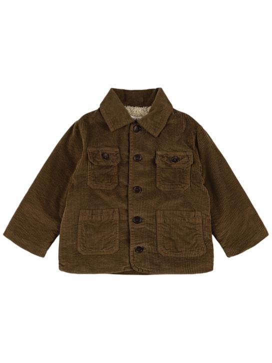 Babe & Tess: コーデュロイ＆テディジャケット - ブラウン - kids-girls_0 | Luisa Via Roma