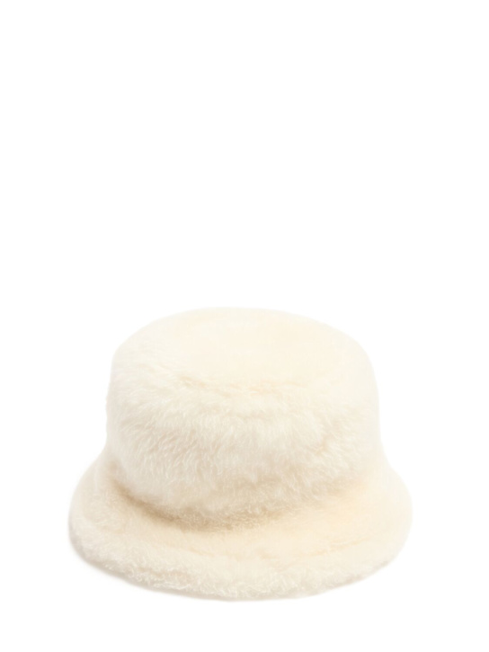 Moncler Grenoble: Reversible shearling bucket hat - women_0 | Luisa Via Roma